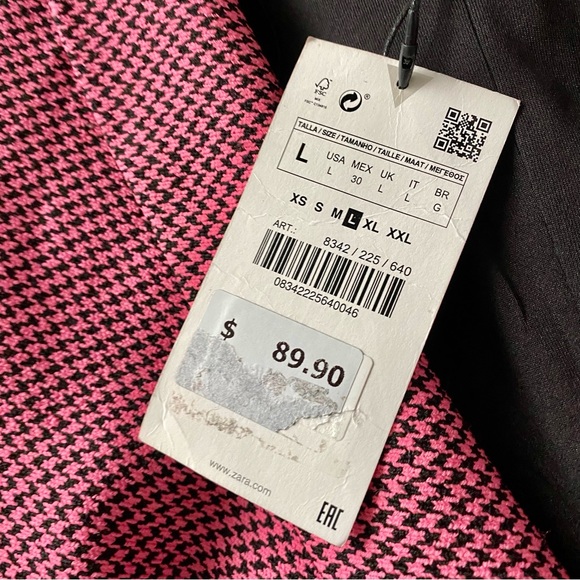 Zara Barbie Hot Pink Houndstooth Blazer Dress NWT! - Picture 6 of 14